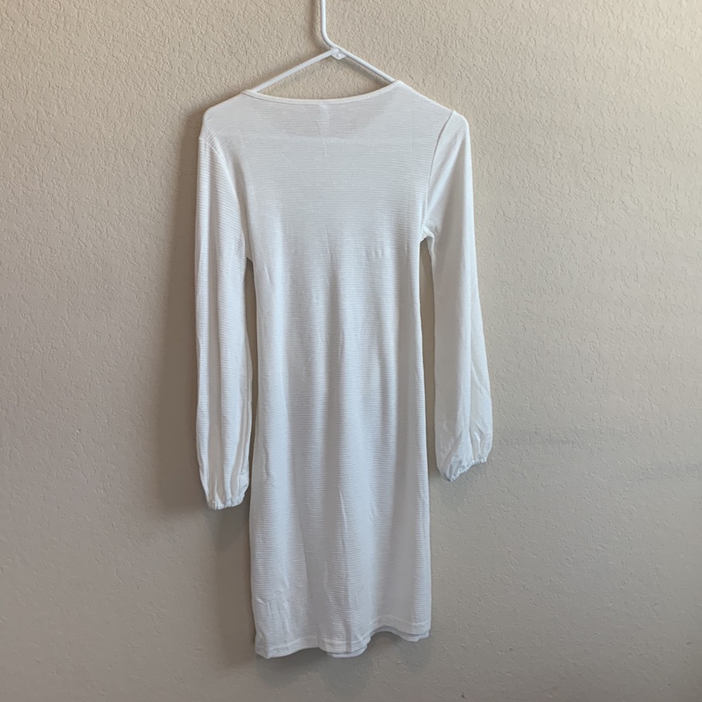 NWT Lionstill Waffle Knit Lantern Sleeve  Mini Dress - Picture 5 of 11